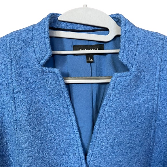 Talbots Blue Boiled Wool Jacket Blazer Size 2 - Picture 4 of 12